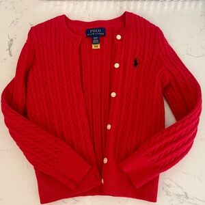 Ralph Lauren Red Toddler Girls Size 4 Cardigan Sweater